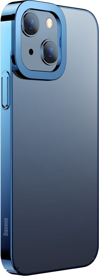 Kllëf telefoni Baseus Glitter Case për iPhone 13, transparent, me kornizë metalike blu
