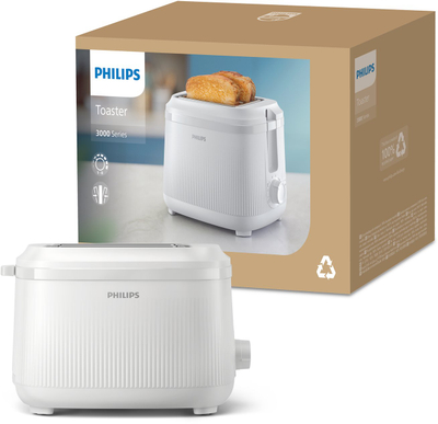 Тостер Philips HD2511/00, 2 парчиња, контрола на печење, бел