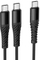 Kabllo karikimi Hoco 2 në 1, USB C në 2x USB C, 3A, e zezë
