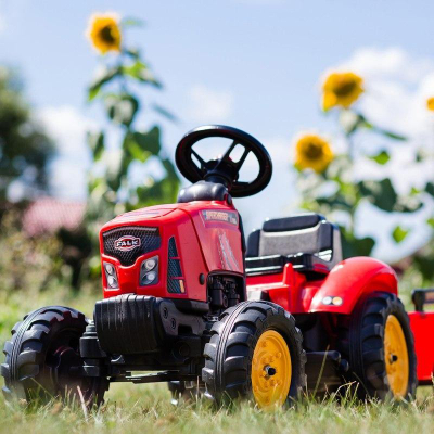 Traktor lodër Falk Supercharger 2030AB, me pedale, me rimorkio, i kuq