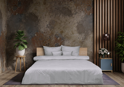 Set shtrati Damask Satin Dogs, 160x200 cm, ngjyrë e çelët