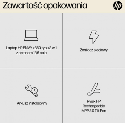 Laptop HP ENVY x360, 15.6", AMD Ryzen 5 7530U, 16 GB RAM, 512 GB SSD, i zi
