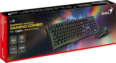 Set gaming tastierë edhe maus Genius GX Gaming Scorpion KM-GX6, me kabllo USB, RGB, i zi