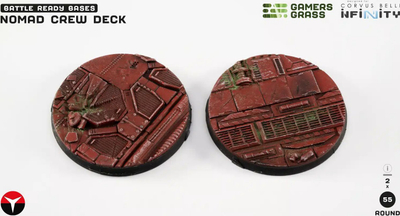 Baza rrethore për miniatura GamersGrass Nomad Crew Deck, 55mm, set 2 copë
