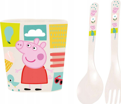 Set enësh për kalamaj Koziol Easy Eater Peppa Pig, 3 pjesë, plastikë, shumëngjyrësh