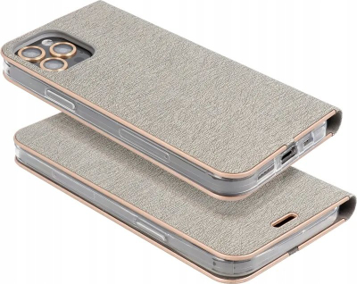Kllëf libër Vennus për Samsung Galaxy A35 5G, lëkurë eko, me magnet, argjendtë