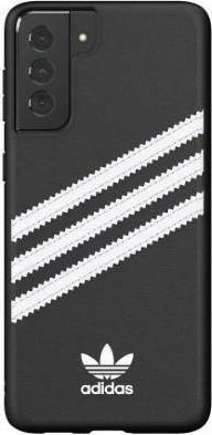 Kapak telefoni Adidas Originals për Samsung Galaxy S21+, PU, i zi me vija të bardha