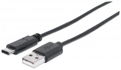 Kabllo Manhattan USB-A në USB-C, 3m, e zezë