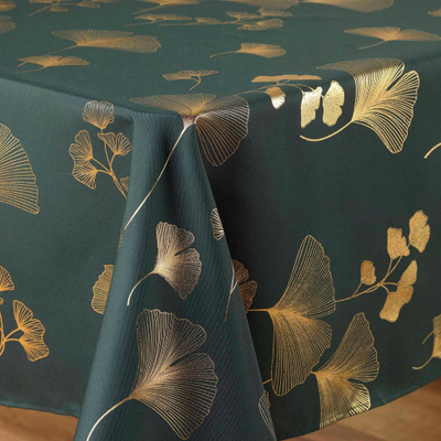 Mbulesë tryeze Douceur d'intérieur Blooming, drejtkëndore 150 x 300 cm, poliester, jeshile