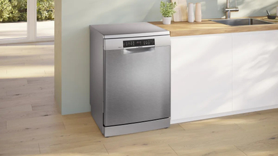 Enëlarëse Bosch SMS8ECI02E, 14 komplete, 60 cm, e argjendtë