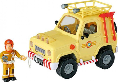 Set lodrash Simba Fireman Sam Rescue Jeep Sam Figure, makinë shpëtimi me drita dhe tinguj, figurë zjarrfikësi