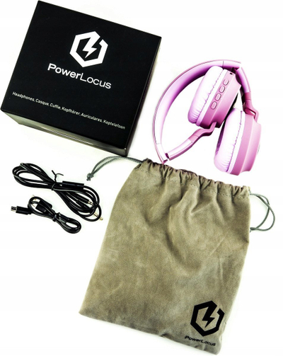 Безжични слушалки за деца PowerLocus Buddy Kids, Bluetooth, ограничување на јачина на звук 85 dB, розова