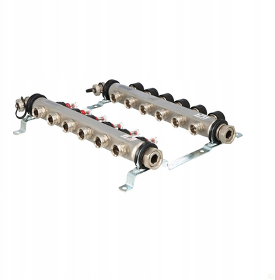 Manifold ngrohje nën dysheme Uponor Vario S me matës rrjedhje FM, 6 qarqe, çelik inox