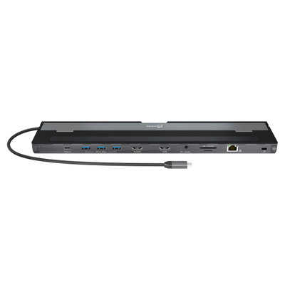 Docking station USB C J5create JCD542 N, me dy dalje HDMI 4K, Power Delivery 100W, gri me të zezë