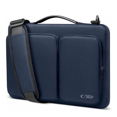 Çantë laptopi Tech-Protect Defender, 13-14", me brez shpatulle, blu navy