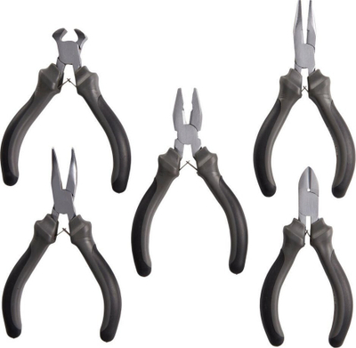 Set pinca mini PROBUILDER, 5 copa, çelik karboni, gri e zezë