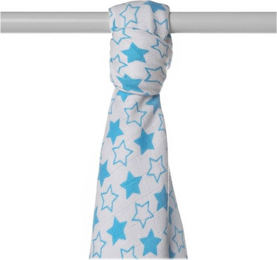 Peshqir bambu XKKO BMB Little Stars, 90x100cm, cyan