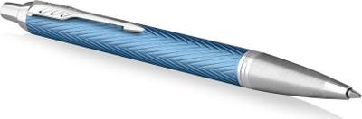 Stilolaps Parker IM Premium Ballpoint, Blue Grey, detaje kromi