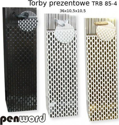 Qese dhurate Penword TRB85-4, 36x10.5x10.5cm, me pamje metalike, ngjyra nga më të ndryshmet