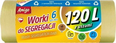 Thasë plehrash Amigo Sorting, 120L, me veshë, të verdhë