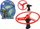 Lodër fluturuese Leantoys UFO Disc, me lançues, plastike, e kuqe