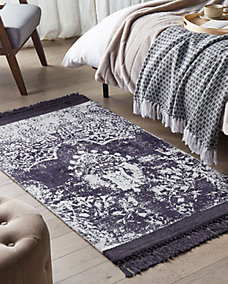 Tapet AKARSU Violet, 80 x 150 cm, viskozë, vjollcë e bardhë