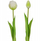 Buqetë artificiale Saska Garden Tulips, 5 copa, 39 cm, e bardhë