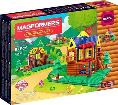 Set ndërtimi magnetik Magformers Log House, 87 pjesë, 3+