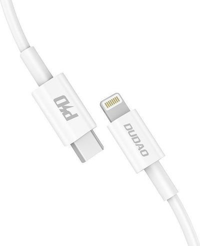 Kabllo karikimi Dudao L6X, Type C në Lightning, 1m, 18W, e bardhë