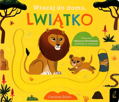 Libër interaktiv për kalamaj Wilga Come Back Home Lion Cub, karton i trashë, labirint me figura, shumëngjyrësh