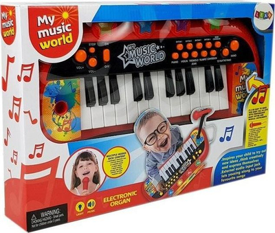 Piano lodër My Music World, 24 taste, me mikrofon, e kuqe