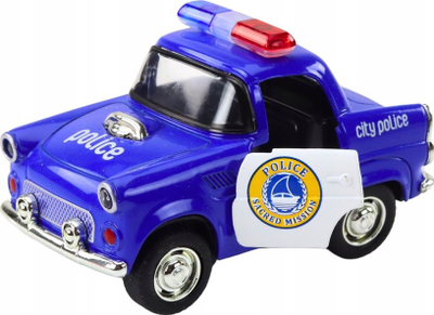 Makina lodër policie Welly Classic, shkalla 1:38, mekanizëm fërkimi, e zezë