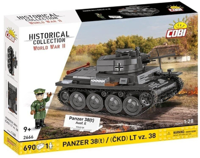 Set ndërtimi COBI Panzer 38(t) LT vz.38, 690 pjesë, shkalla 1:28, gri