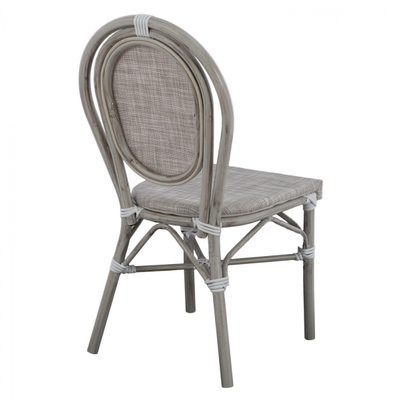 Karrige alumini stil bambuje, textilene, 45×57×88 cm (HM5109), gri