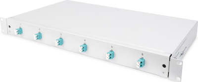 Kuti bashkimi fibër optike Digitus Fiber Optic Splice Box, 6 porta LC DX, OM3, gri