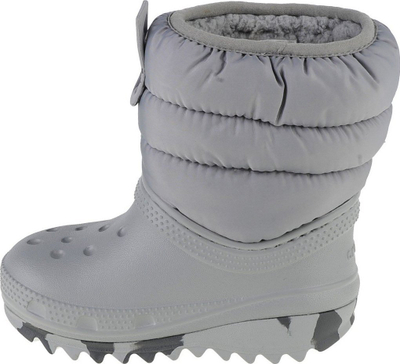 Çizme dimërore për fëmijë Crocs Classic Neo Puff Boot Toddler, të izoluara, nr 24/25, gri