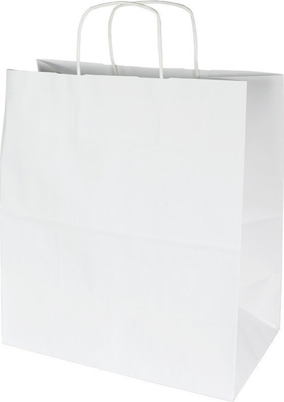 Кесичка хартиена Paper Bag, 50 x 18 x 39 cm, со рачки, бела