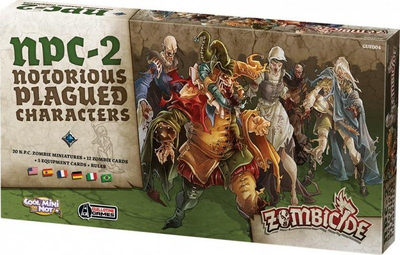 Zgjerim loje tavoline CMON Zombicide NPC 2 Notorious Plagued Characters, 20 miniatura zombish, për Zombicide Black Plague, shumëngjyrëshe