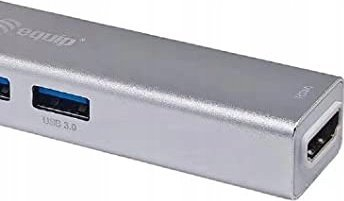 Adaptues USB C Equip 5 në 1, HDMI, lexues karte SD, gri