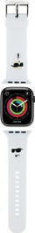 Byzylyk për Apple Watch Karl Lagerfeld NFT Karl &amp; Choupette, 42/44/45mm dhe Ultra, gomë, i bardhë