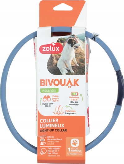 Qafore me dritë për qen Zolux Bivouak, silikoni, e karikueshme me USB‑C, jeshile