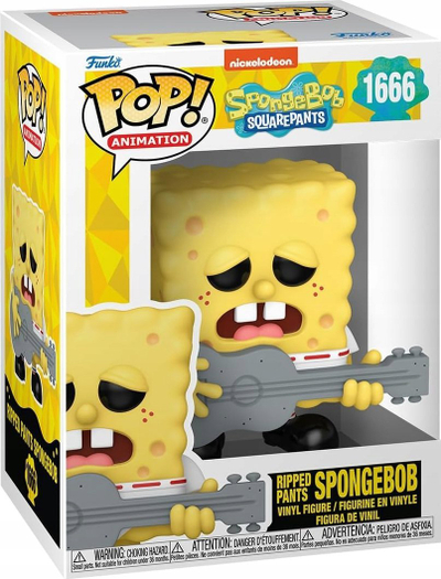 Figurë koleksionuese Funko Pop Spongebob Ripped Pants, vinil, me kitarë, shumëngjyrëshe