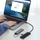 Hub USB Baseus Lite, 4 porta USB 3.0, lidhje USB Type‑C, 0.25 m, i zi