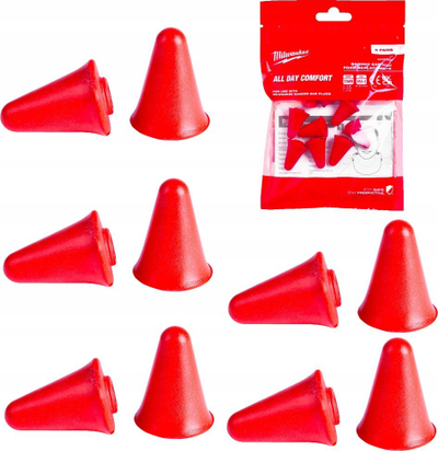 Tapa veshësh Milwaukee Red Reusable, 32 dB, set 5 copë, të kuqe