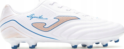 Këpucë futbolli Joma Aguila 23 FG, për fusha të forta me bar, për të rritur, të bardha me gold