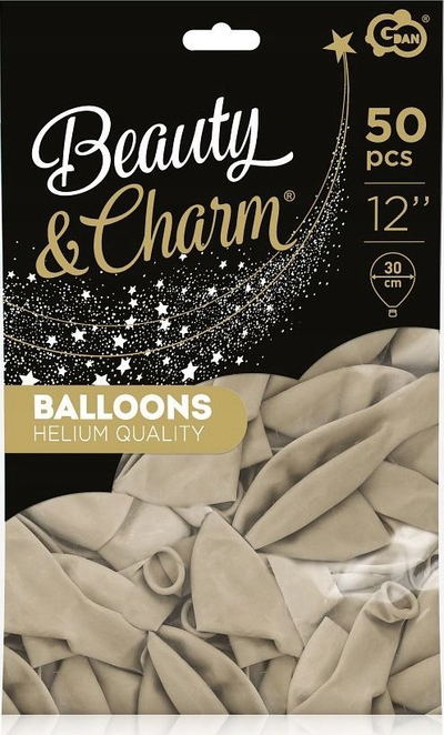 Balona dekorative Godan Beauty &amp; Charm, 30 cm, set 50 copë, bezhë