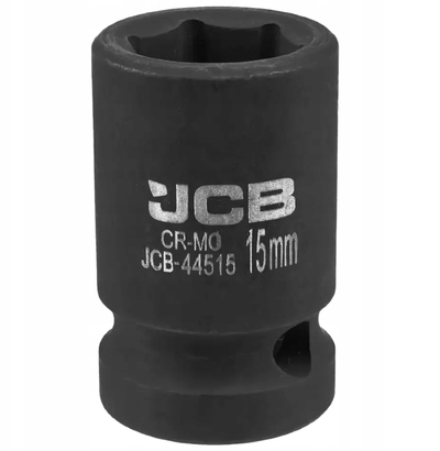 Kokë çelësi goditës JCB, 15 mm, 1/2", Cr Mo, e zezë