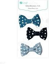 Fjongo dekorative xhinsi DP Craft DPKT-003, set me 3 copë, 5×8 cm, blu me pika