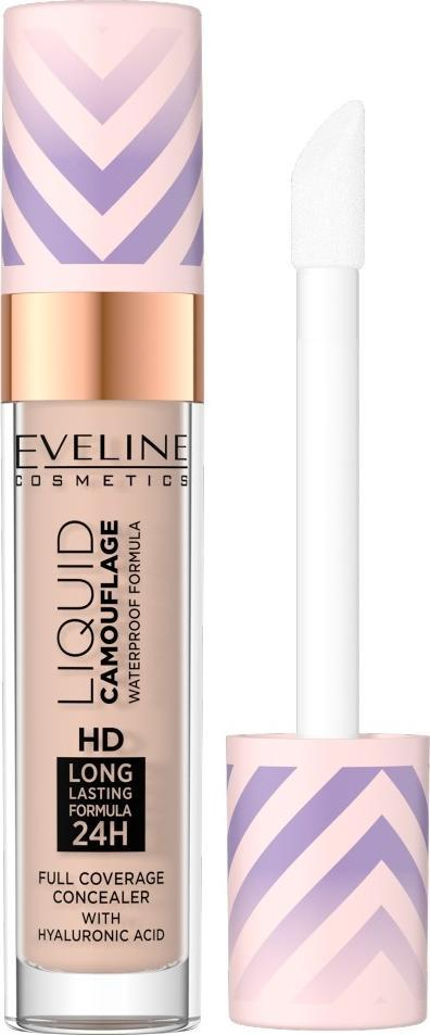 Korrektor Eveline Cosmetics Liquid Camouflage, waterproof, me acid hialuronik, 05 Light Sand, 7.5 ml