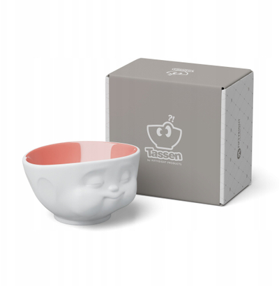 Pjatë e thellë FIFTYEIGHT Munching Face 16 oz, porcelan, me brendësi ngjyrë pjeshke, e bardhë